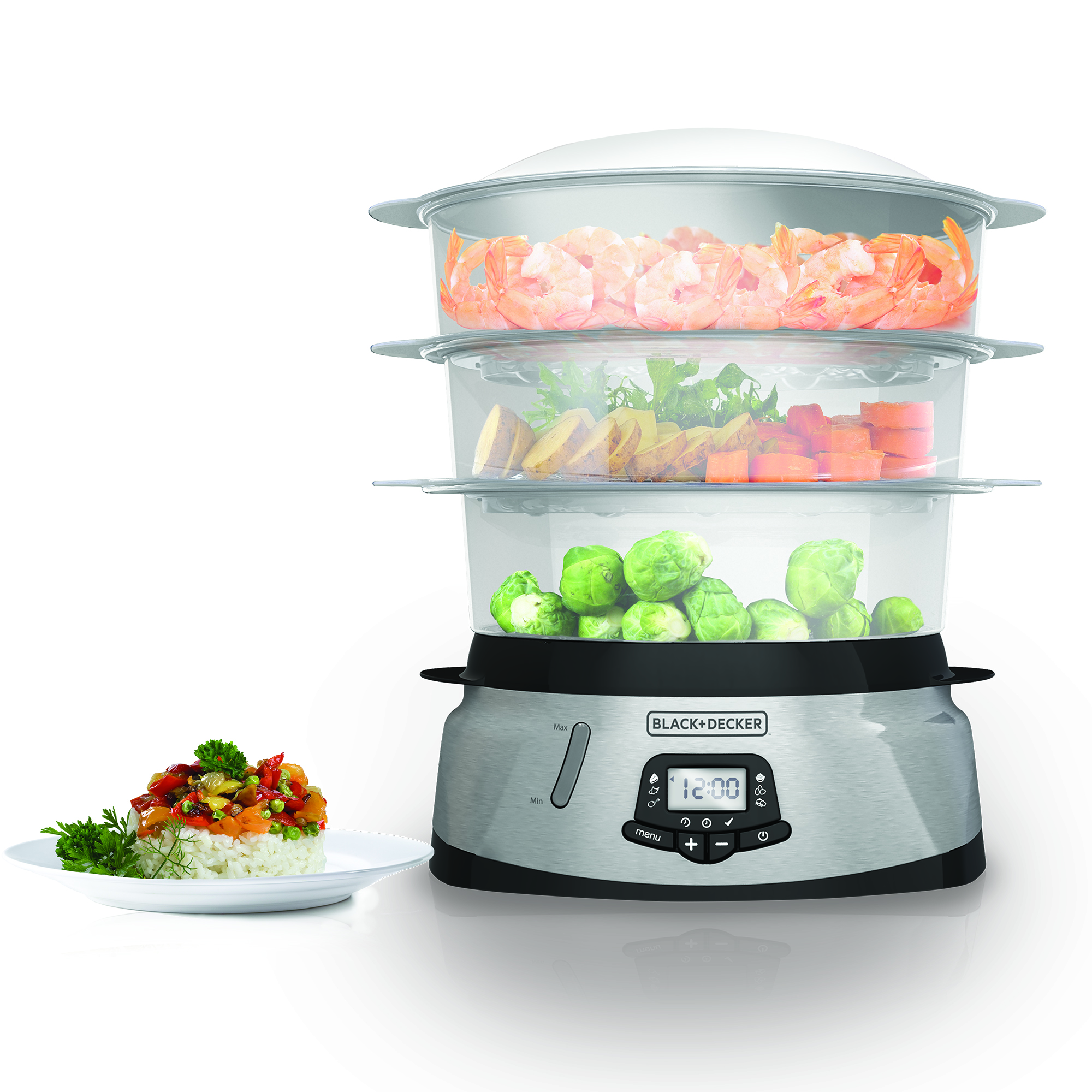 3 Tier Digital Programmable Steamer